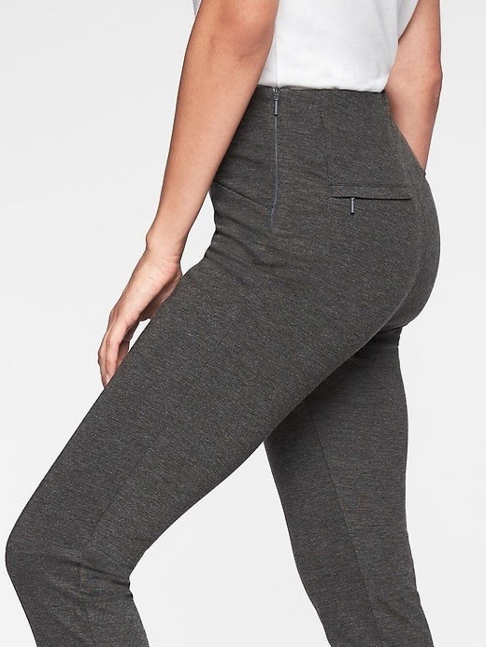 Athleta Siena Skinny Pant Women’s 10P Petite Gray Stretch Pull On Career Office